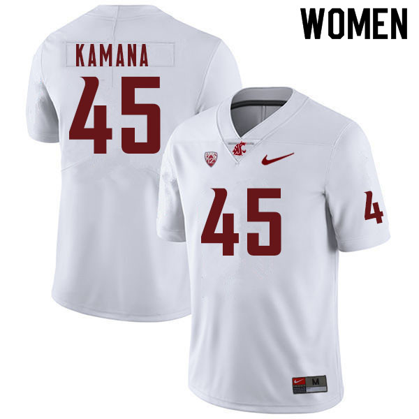 Women #45 Carter Kamana Washington Cougars College Football Jerseys Sale-White - Click Image to Close